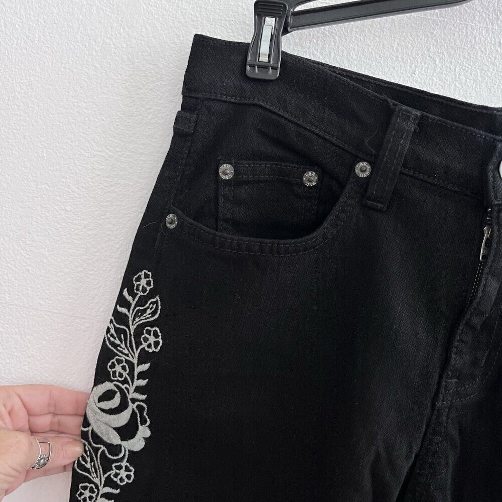 LF Carmar Skinny Jeans Embroidered Floral black Western Boho Style Size 26 NWOT - Picture 13 of 13